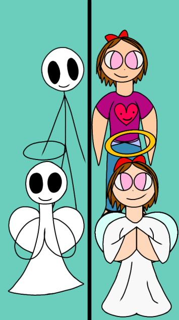 Irina. The stick figure angel