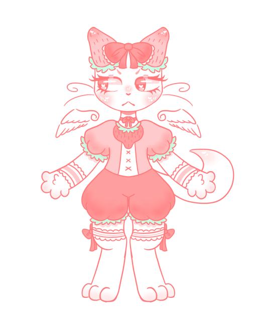 Fruit Cat Adoptable 1 - Strawberry