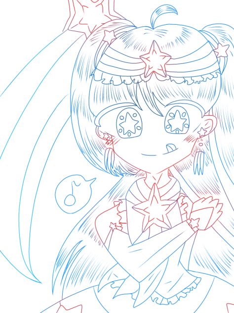 💔殺戮魔法少女💔 線画