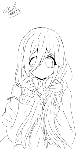 nakano miku lineart