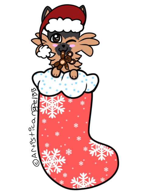 German Shepherd Puppy In Christmas