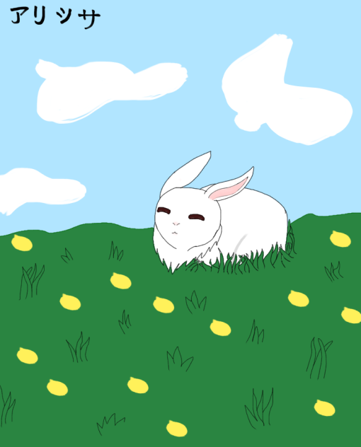 Little rabbit in a field - ibisPaint