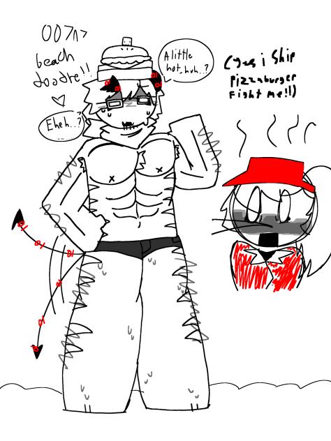 007n7 beach doodle!! (paper drawing)
