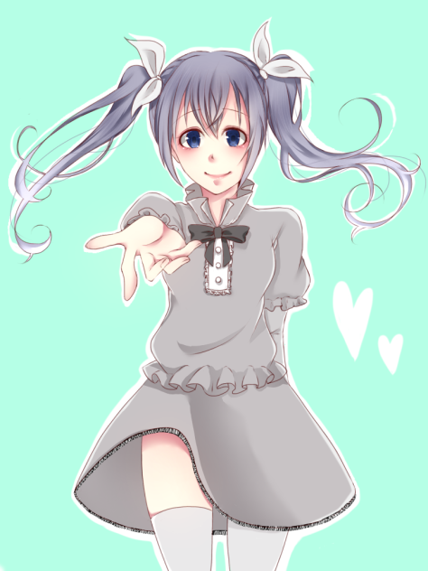 銀髪ツインテ