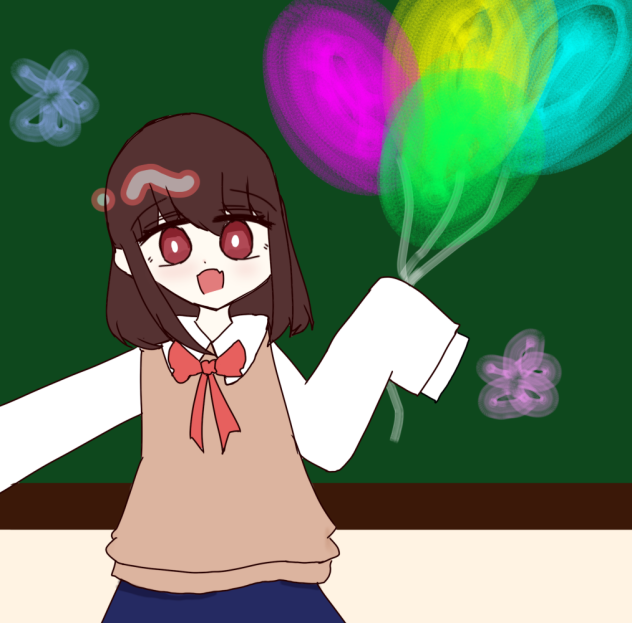 学校で自撮り