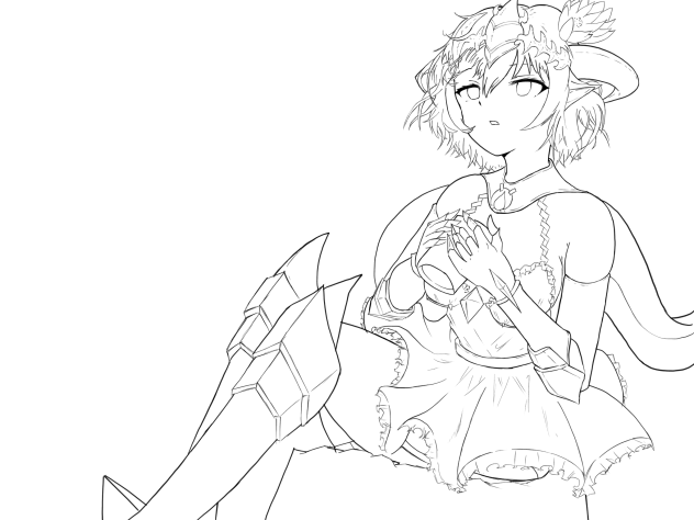 【線画】銀氷竜も 温まりたい