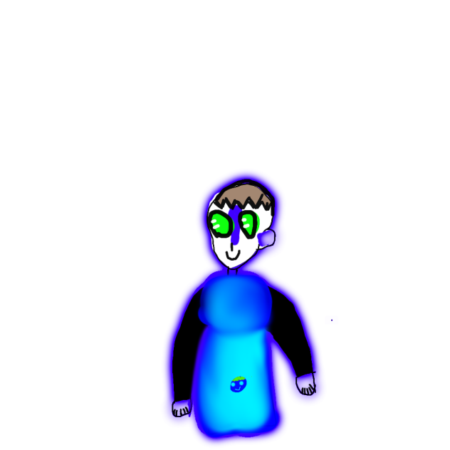 glowing skinny man