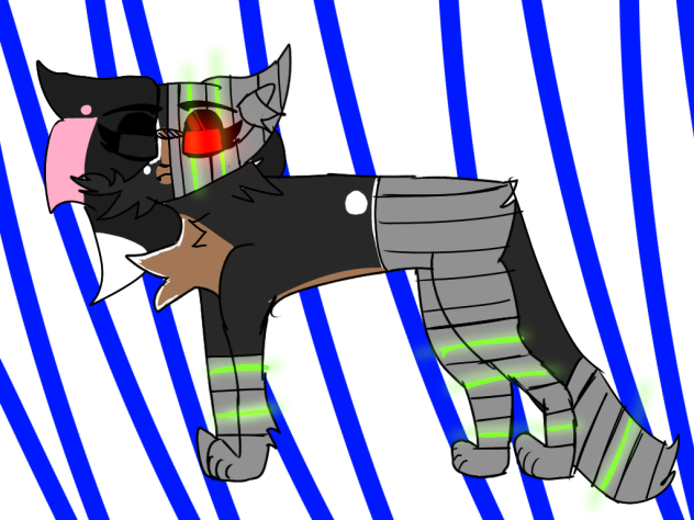 drew my dog as a cyborg