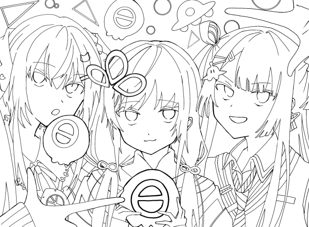 らなきゅら　線画