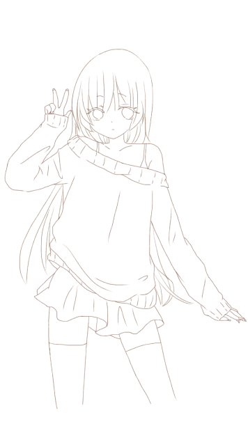 女の子 線画