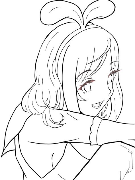 【線画】「だ〜れだッ？」