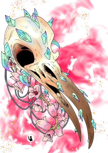 demon hummingbird skull