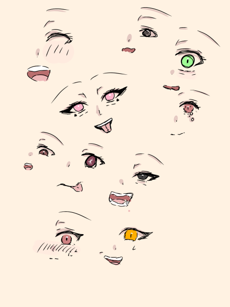 表情練習(色塗り済み)