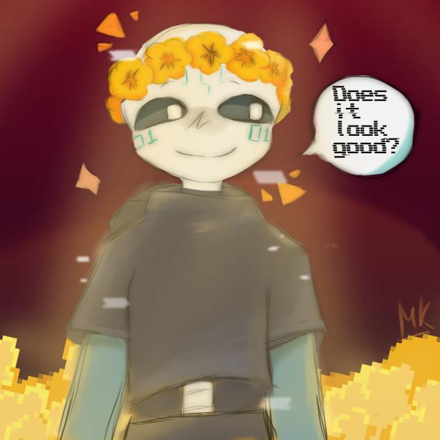 A Flower crown.. 💛🌼 - Echo (My UT Au!)