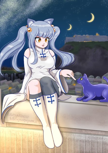 無人街の灯と青猫