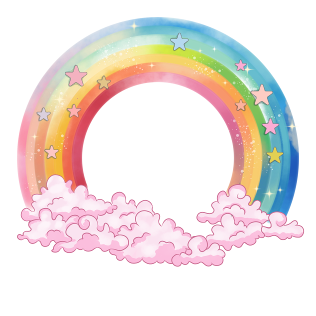 dreamy rainbow and cloud