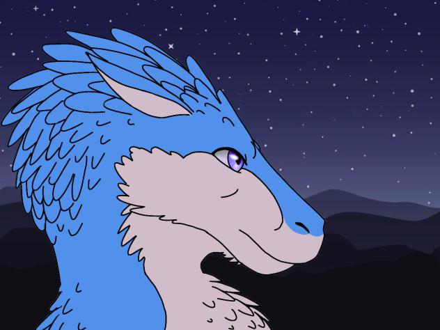 Feathered Dragon Under the Stars