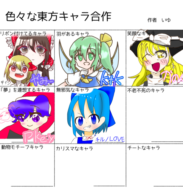 色々な東方キャラ合作