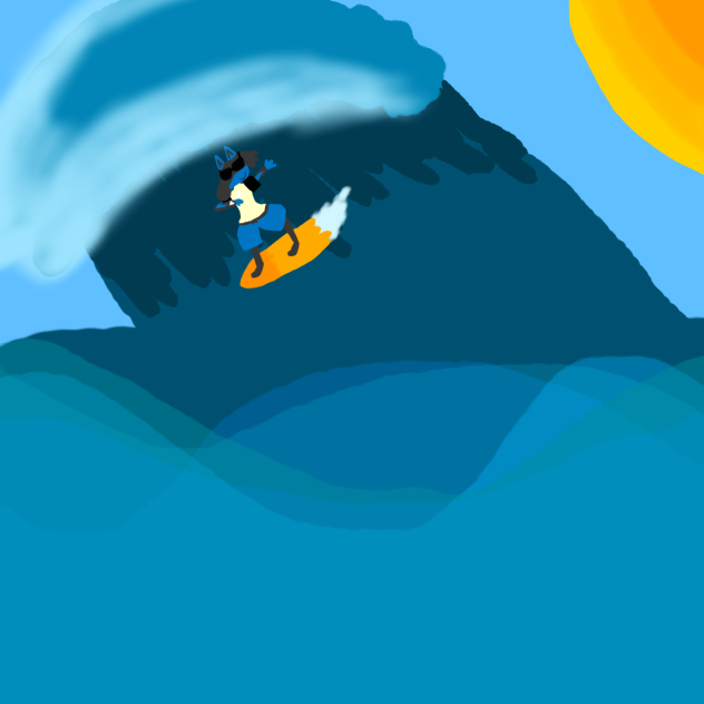 Riding the waves ibisPaint