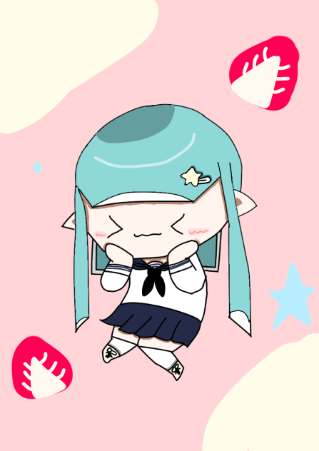 いちご好きなイカちゃん