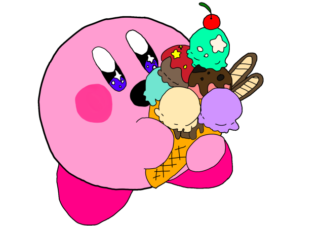 Kirby with ice Cream