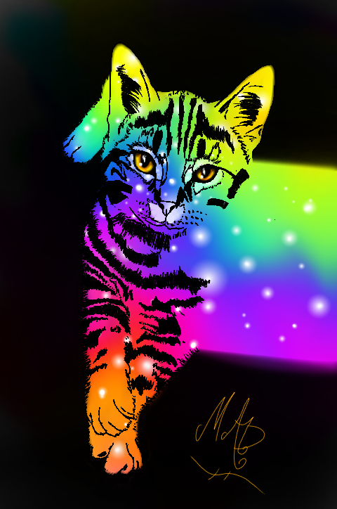 my rainbow kitten - ibisPaint