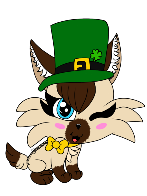 St Patricks Day Siamese Cat - Speedpaint