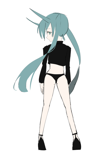 初音ミク描いてみた(ツノはえてるver
