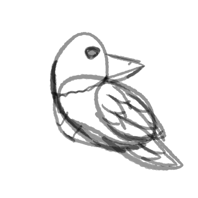 Messy bird sketch