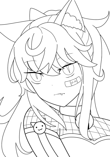 Cat girl lineart