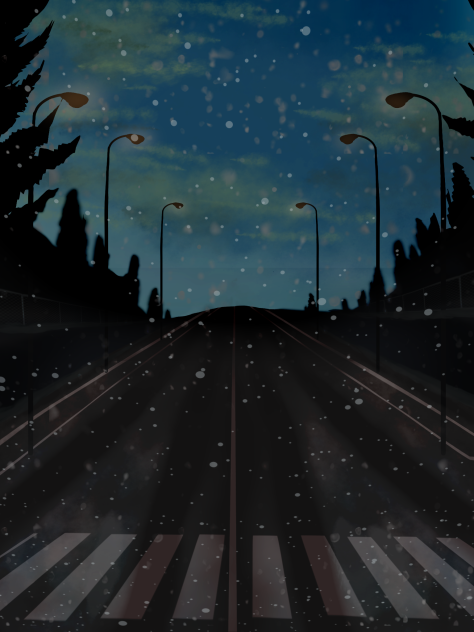 冬の通路(夜)
