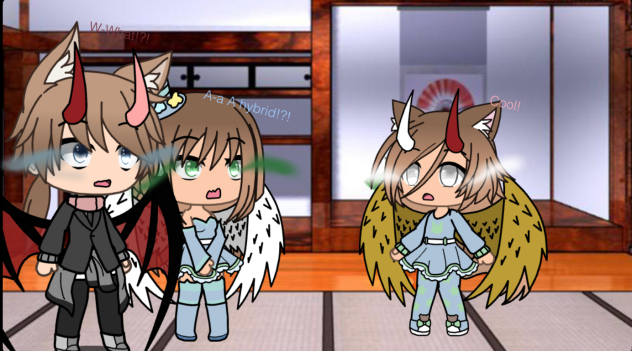 A hybrid wolf golden wings