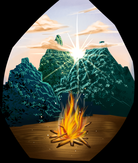 tent mountain view - ibisPaint