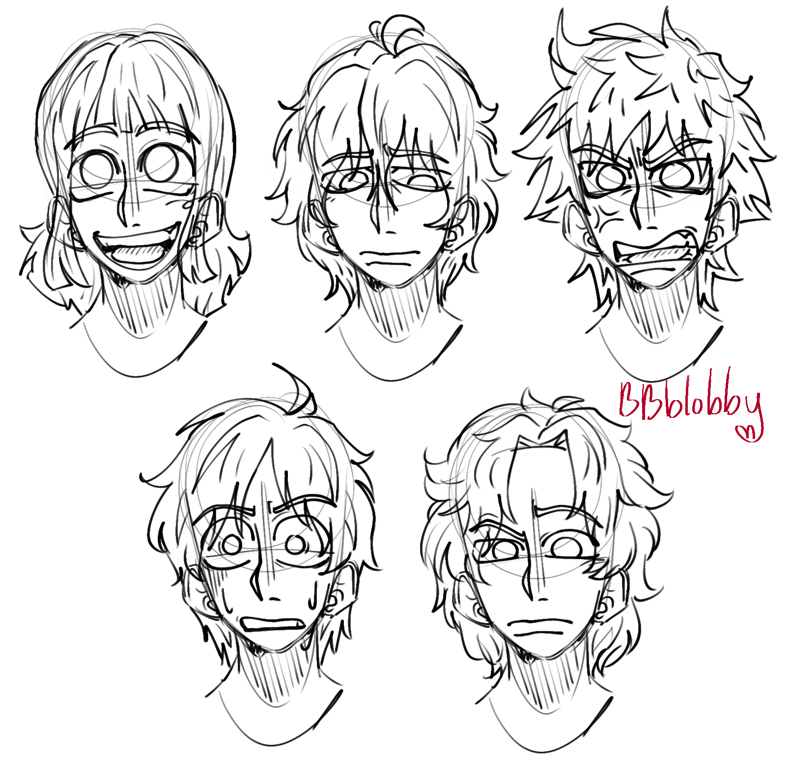 Expression sketches •⁠ᴗ⁠• - ibisPaint