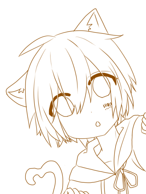 ひょっこり 線画