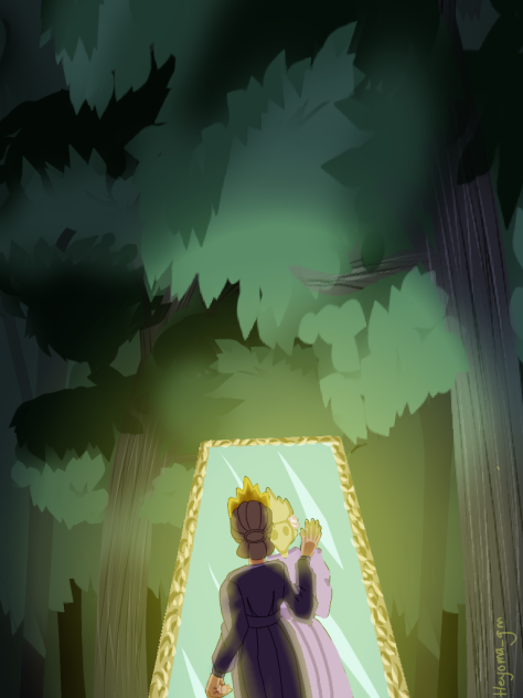 el espejo en el bosque