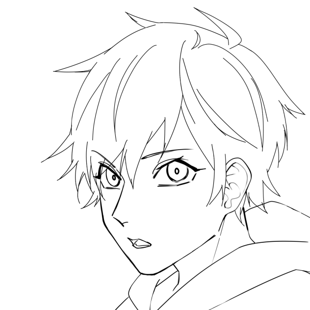 顔だけ線画 - ibisPaint