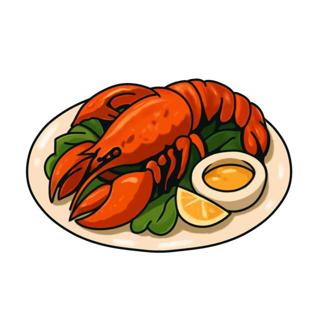 lobster with lemon slices