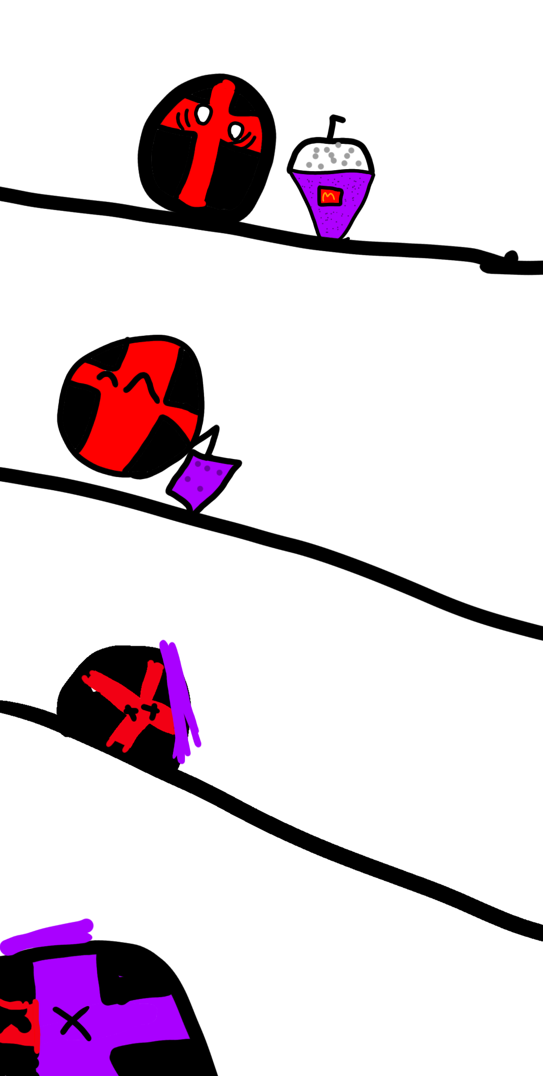 my old me drinks grimace shake - ibisPaint