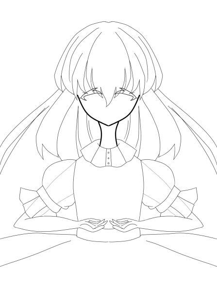 「水色の星空で」線画