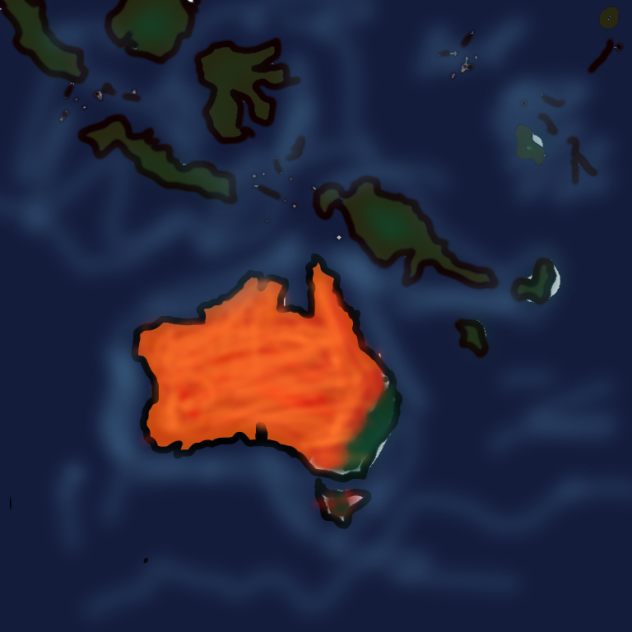 how to draw the Australian continent