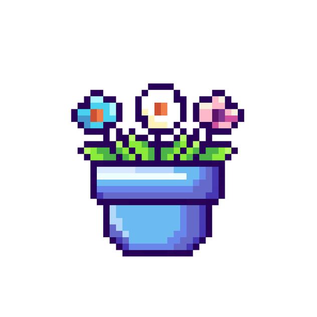 Flower pot 1 (pixel)