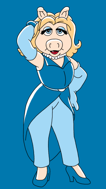 Miss Piggy in Blue Outfit
