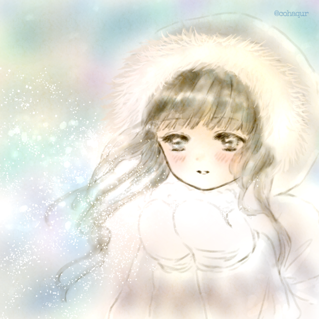 パウダースノーすくいあげてる女の子。