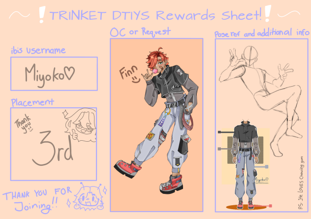 Reward sheet
