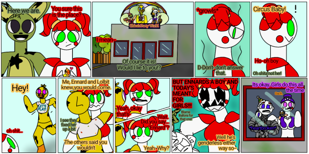Party (redrawn). FNaF fanmade comic -or-
