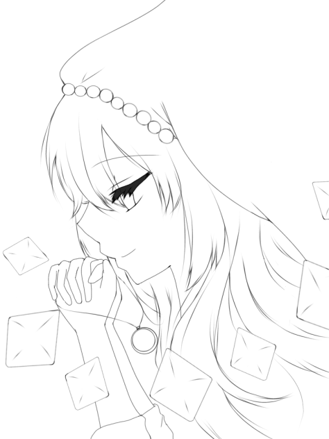 線画マリアの祈り