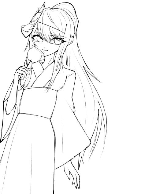 祭りの夜(線画)