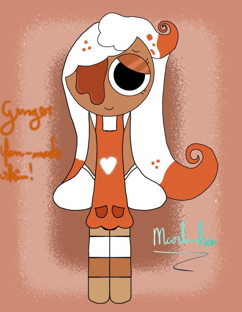 Ginger fan  made skin