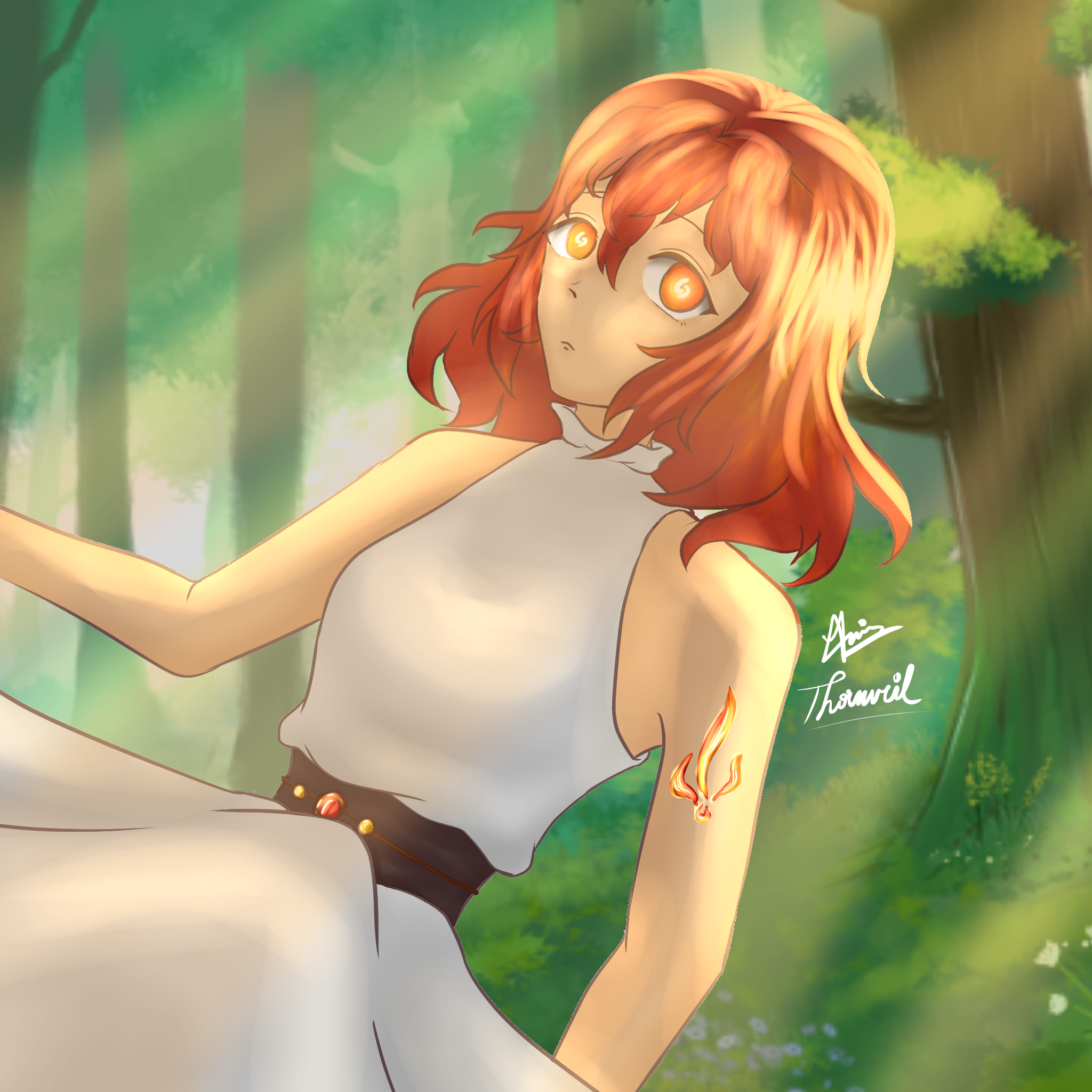 Fire element girl - ibisPaint